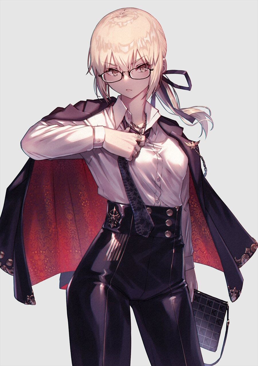 Fgo 眼鏡姿の黒王様イラスト その服装 一つ結びの黒王様素敵すぎます