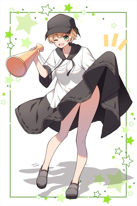 【FGO】水着霊基のガレスちゃんイラスト！！　メガホンもったガレスちゃんわんぱくでいいですね！