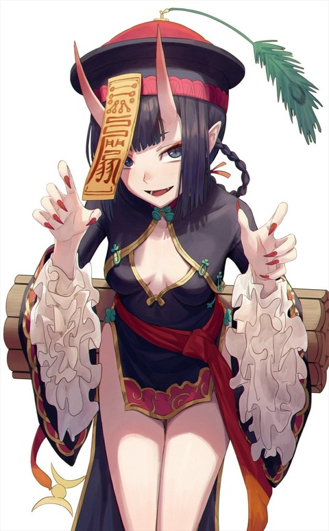Fgo 祭装衣装の酒呑ちゃんイラスト キョンシー酒呑ちゃん好き Fgoまとめ カルデア速報