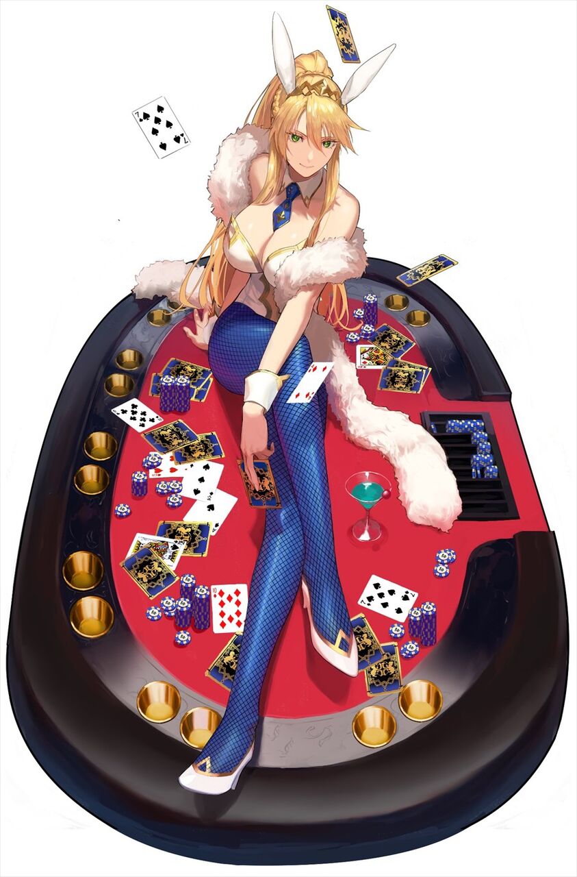 Fgo カジノテーブルに腰掛けたバニ上様 このディーラー 美しすぎる