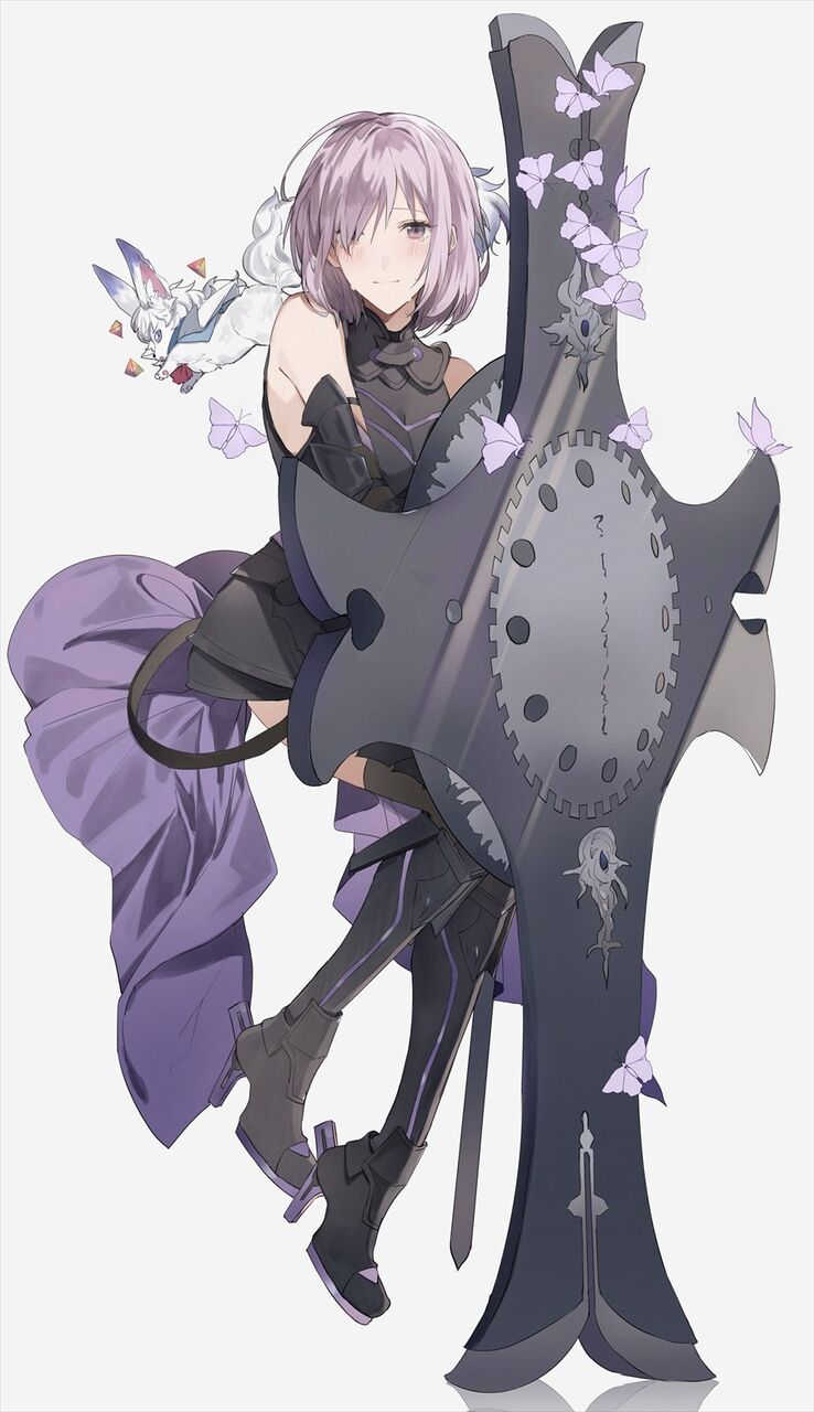 Fgo 盾持ちのマシュイラスト 盾に蝶がとまってるのオシャレ Fgo 盾持ちのマシュイラスト 盾に蝶がとまってるのオシャレ