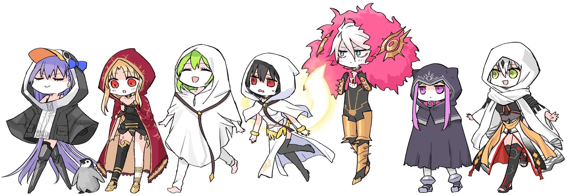 Fgo ひめこさんのフードのランサー達イラスト 不正してるのがいるぞ