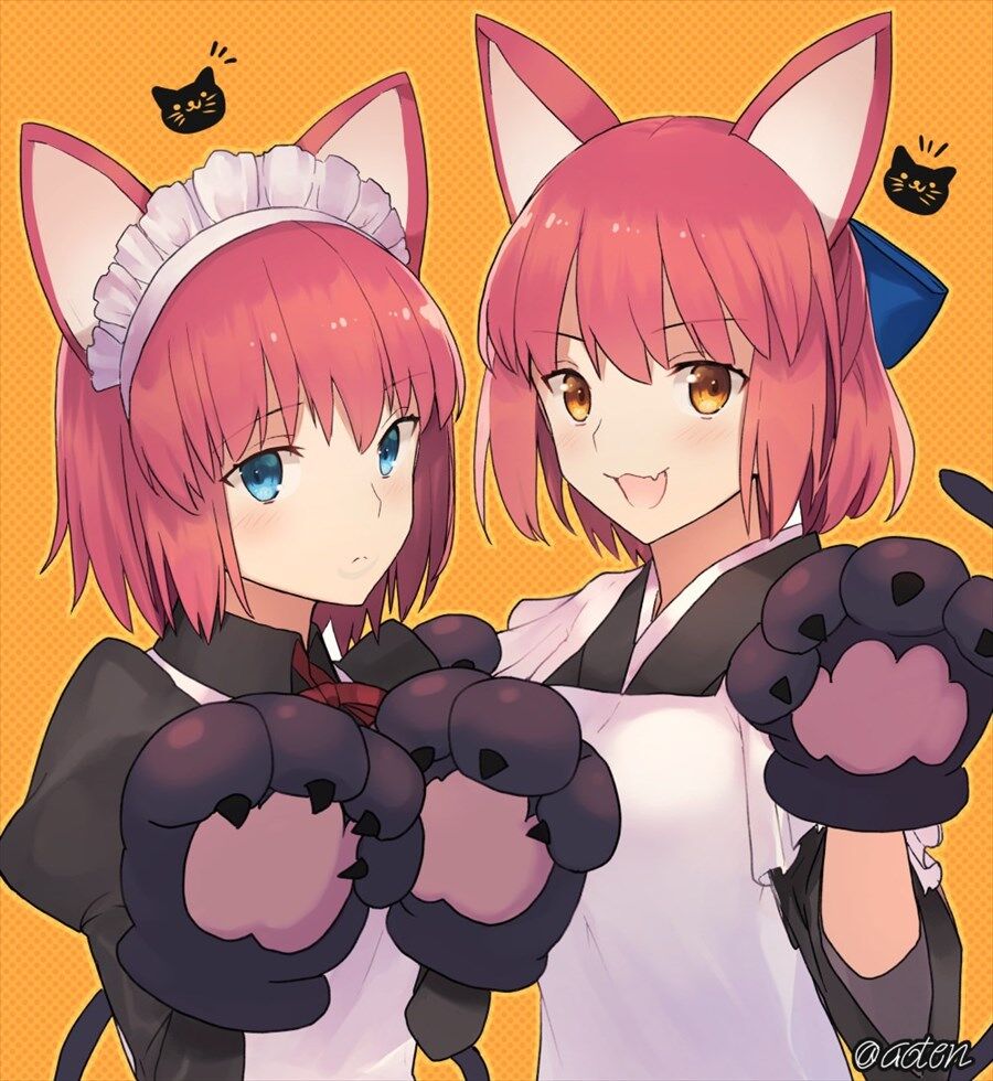 月姫 猫耳 肉球仮装をした翡翠ちゃん 琥珀さん この姉妹メイド可愛すぎる