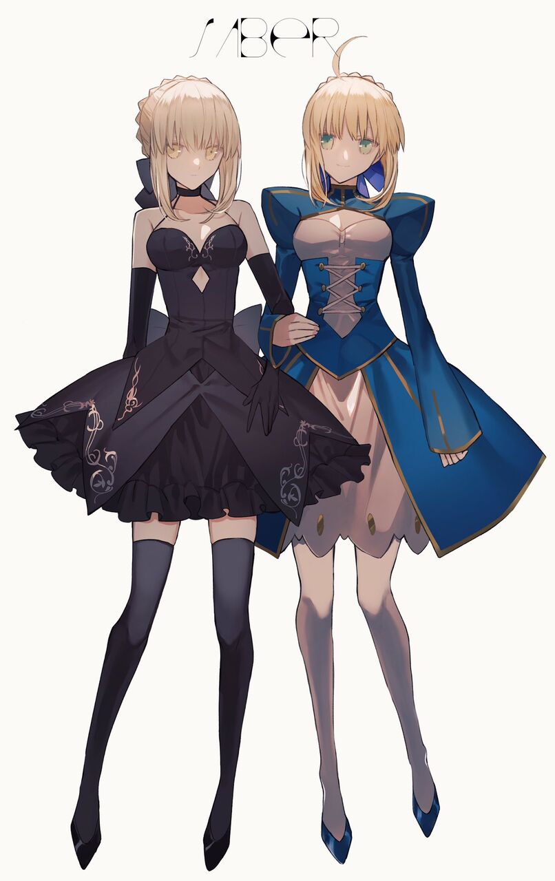 Fgo ドレスの黒王 青王イラスト Wセイバーさんいいです