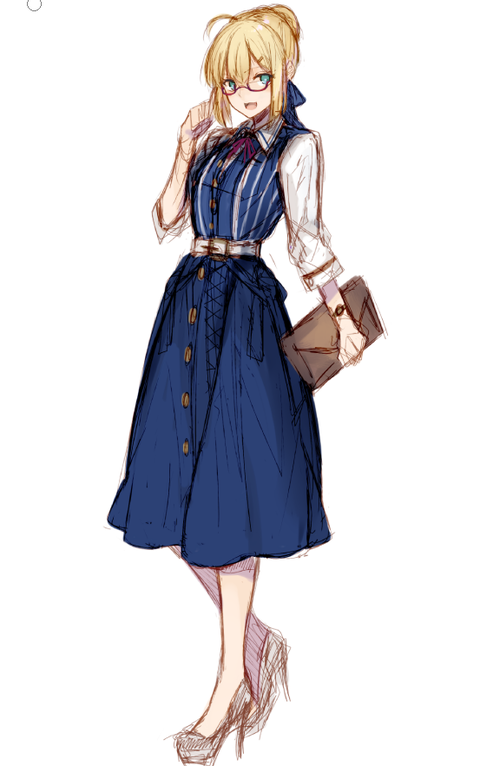 Fgo おしゃれなセイバーさんイラスト デキる秘書感 Fgoまとめ カルデア速報