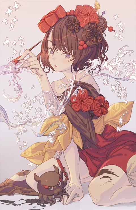 Fgo Hxxg ホンさんの北斎ちゃんイラスト 着物北斎ちゃん好きです Fgoまとめ カルデア速報