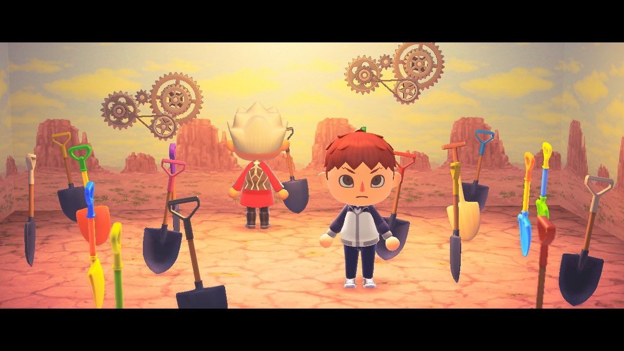 Fgo どうぶつの森で無限の剣製を再現するマスター スコップ刺さりまくってるの草 Fgo どうぶつの森で無限の剣製を再現するマスター スコップ刺さりまくってるの草