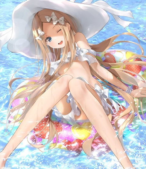 Fgo 浮き輪に乗ってる水着アビーちゃんイラスト 水着アビーちゃん可愛すぎる Fgoまとめ カルデア速報