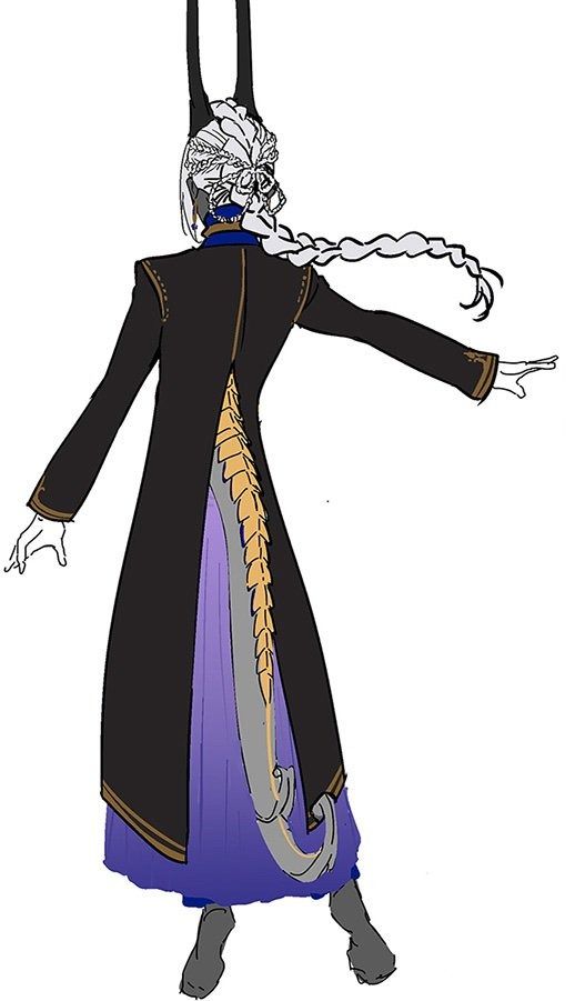 Fgo Pakoさんの祭装神ジュナの背面イラスト 編み込み凝ってるな