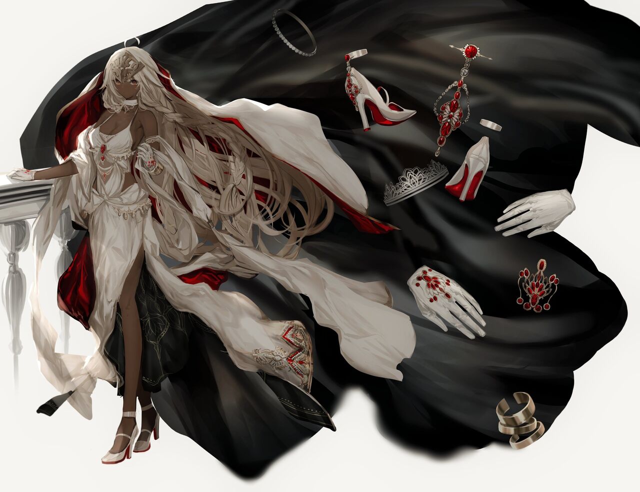 Fgo 礼装衣装のラクシュミーさんイラスト 褐色肌 白ドレスの組み合わせ 最高です Fgo 礼装衣装のラクシュミーさんイラスト 褐色肌 白ドレスの組み合わせ 最高です