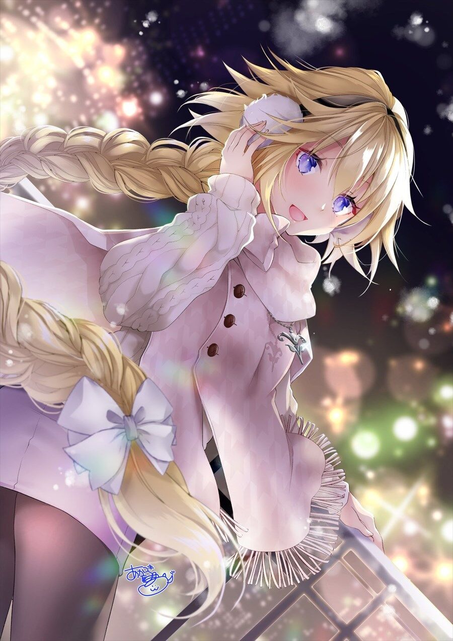 Fgo 冬私服のジャンヌお姉ちゃんイラスト 耳あてジャンヌもいい