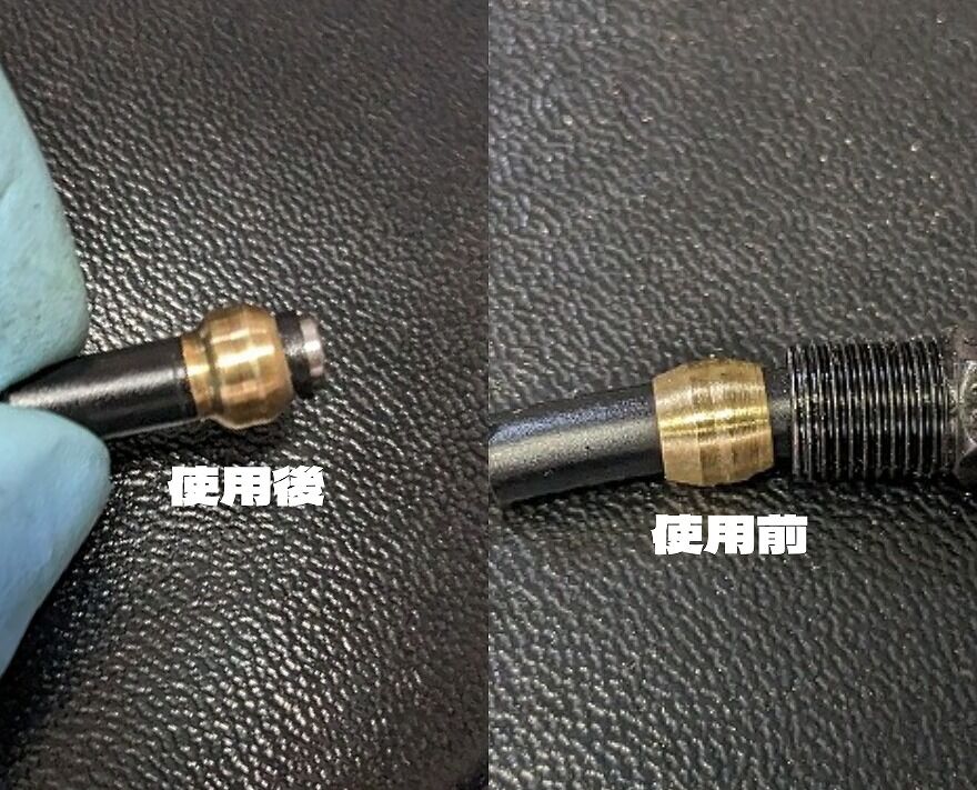 画像でみる】ロード用油圧ブレーキの接続部オリーブとコネクター