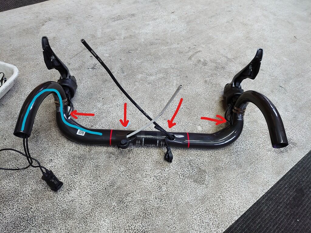 エアロフライ2 風　カーボンハンドル　　ケーブル内装可 400mm エアロフライ2 風 カーボンハンドル ケーブル内装可 400mm