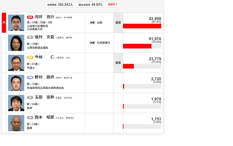 17衆議院議員選挙 広島第３区 ネトウヨブログ