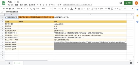 Googleスプレッドシート