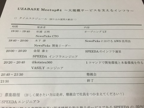 タイムスケジュール