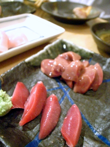 080424庭つ鳥レバ刺砂肝刺