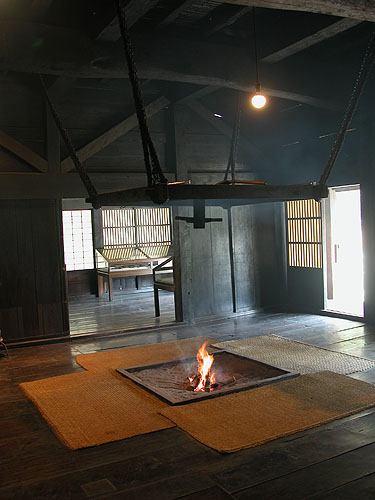 囲炉裏 No.002 七輪囲炉裏蓋付き Fix type(ウォルナット材) – A&D/W