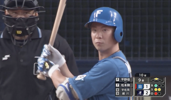 F松本剛 打率.355（375-133）