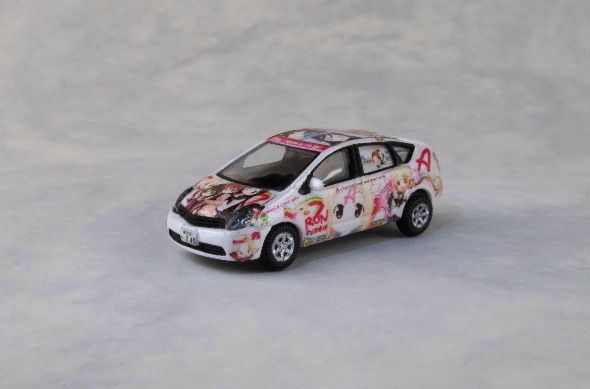 トヨタ ヴィッツ痛車 カーコレクション改造 トラックコレクション Nゲージ改造塗装完成品の倉庫