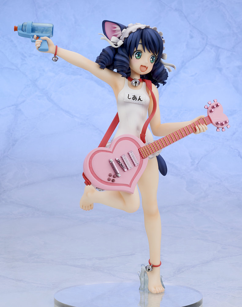 Show By Rock キューズq シアン 水着style 1 7フィギュア 予約開始 水鉄砲にギターを手にした白スクのシアン Figure News