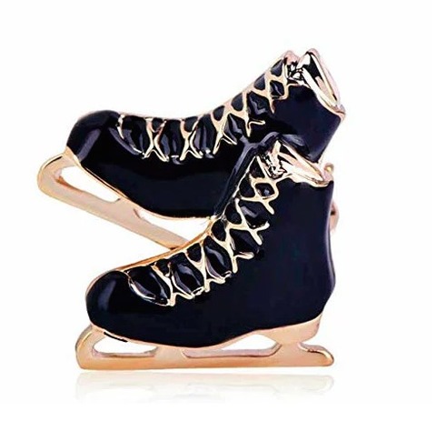 LOVES（ラブズ）ブローチ アイススケート 黒 靴 男女兼用 ギフト