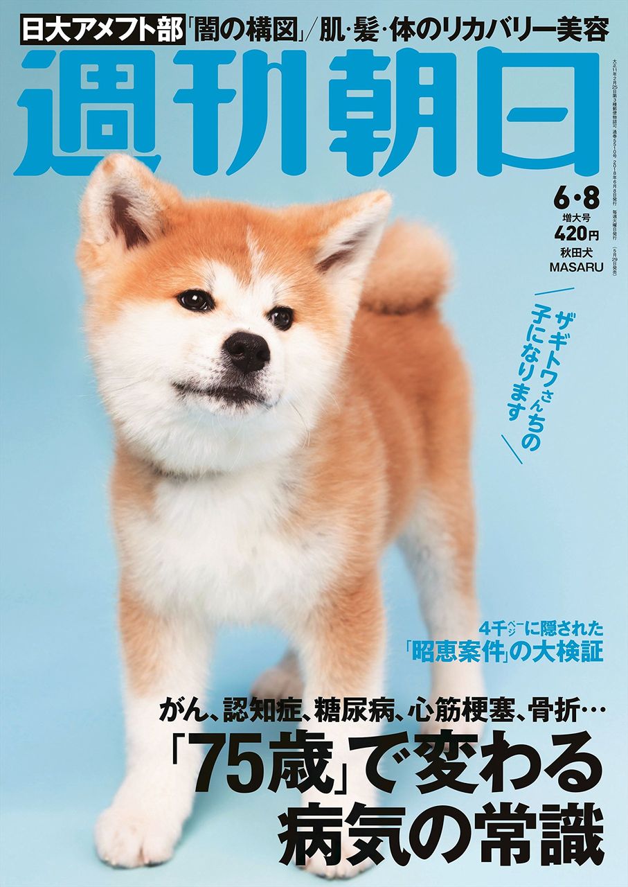 週刊朝日 18年 6 8 増大号 表紙 秋田犬masaruちゃん 雑誌 フィギュアスケートグッズ情報 週刊朝日 18年 6 8 増大号 表紙 秋田犬masaruちゃん 雑誌 フィギュアスケートグッズ情報