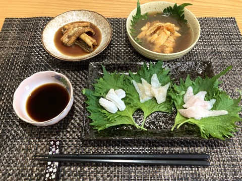 【画像】釣ったアナゴとハゼは昨晩食べた