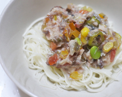 トマトと鯖のそうめん