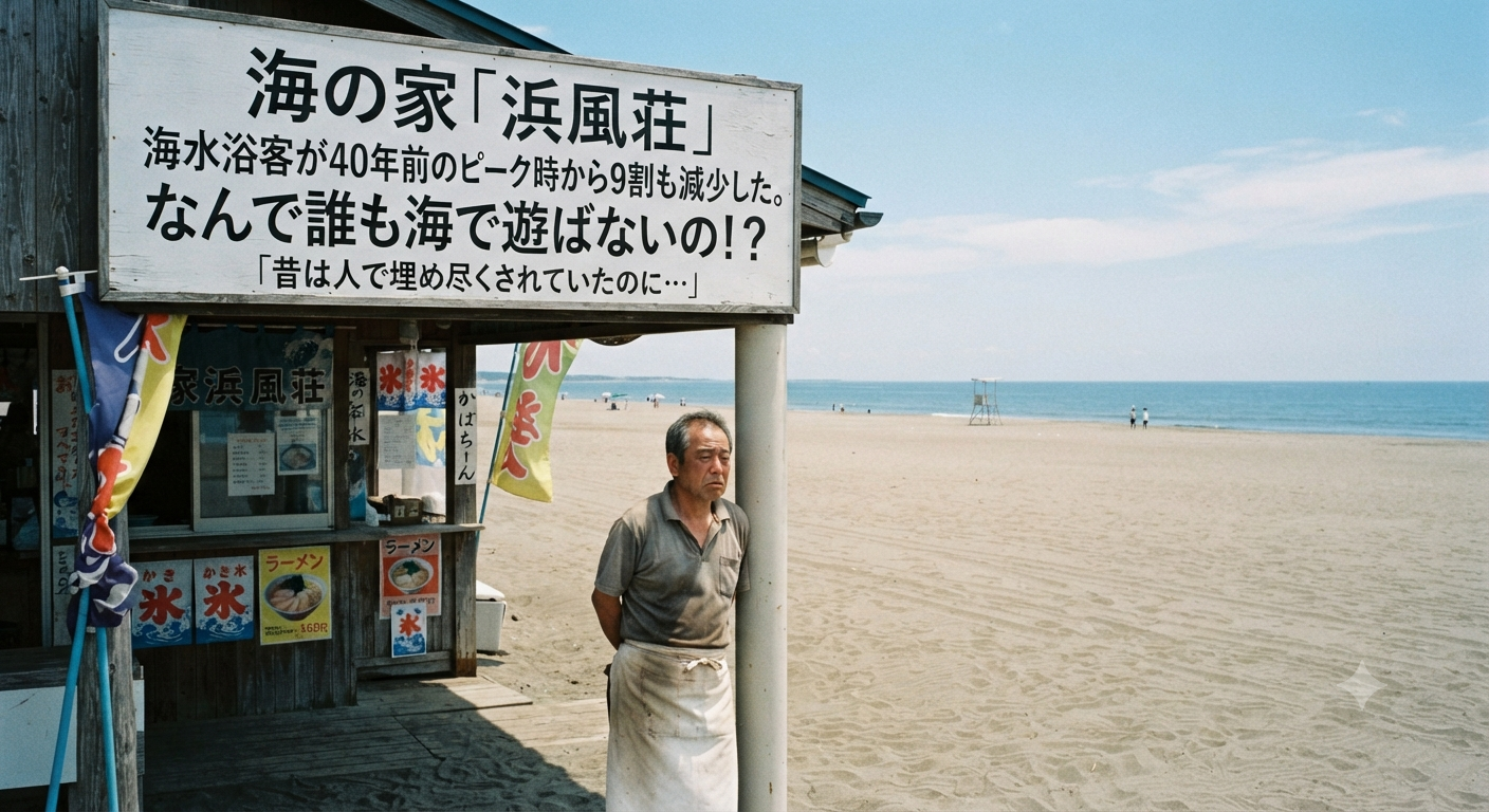 海の家「海水浴客が40年前のピーク時から9割も減少した。なんで誰も海で遊ばないの！？」