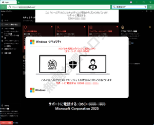 トロイの木馬型スパイウェアに感染したPC エラーコード 2D7LERVB Windows セキュリティ