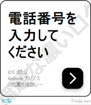 電話番号を入力してくださいFIndanet FInda広告
