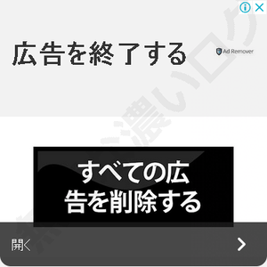 広告を終了する すべての広告を削除する AdRemover