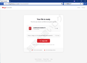 危険 MEGA Transfer Secure Your File Link Ready