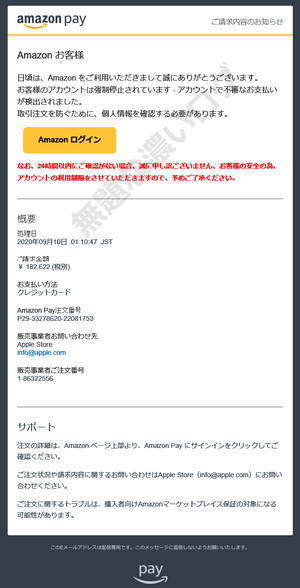 Аmazon お客様 日頃は、Amazon をご利用いただきまして誠にありがとうございます。お客様のアカウントは強制停止されています - アカウントで不審なお支払いが検出されました。 