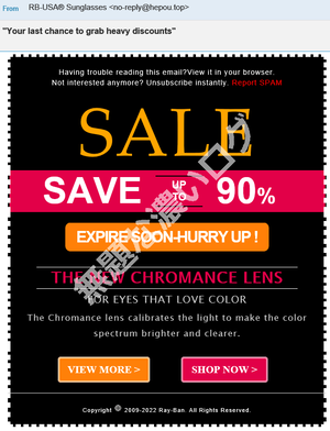 レイバン偽メールRB-USA Sunglasses