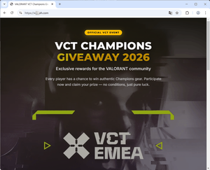 VCT Chanpions Giveaway 2020 VALORANT 危険フィッシング詐欺