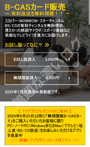 BCAS-CARD B-CASカード販売 有料放送を無料視聴