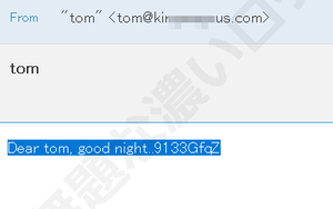 英語で迷惑メール 「Dear tom, good night」