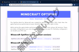 MINECRAFT OPTIFINE Downloads The Optifine Mod for Minecraft was created by sp614x in the year 2011. Back then the game had serious performance issues, therefore this mod came right in time.