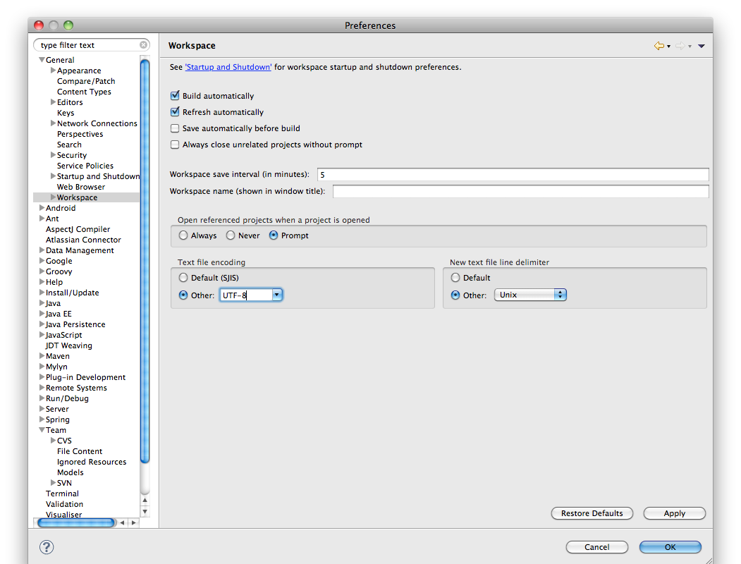 Eclipseをインストールした後にすべき10のこと の最初の一つ Fivegangstersのブログ