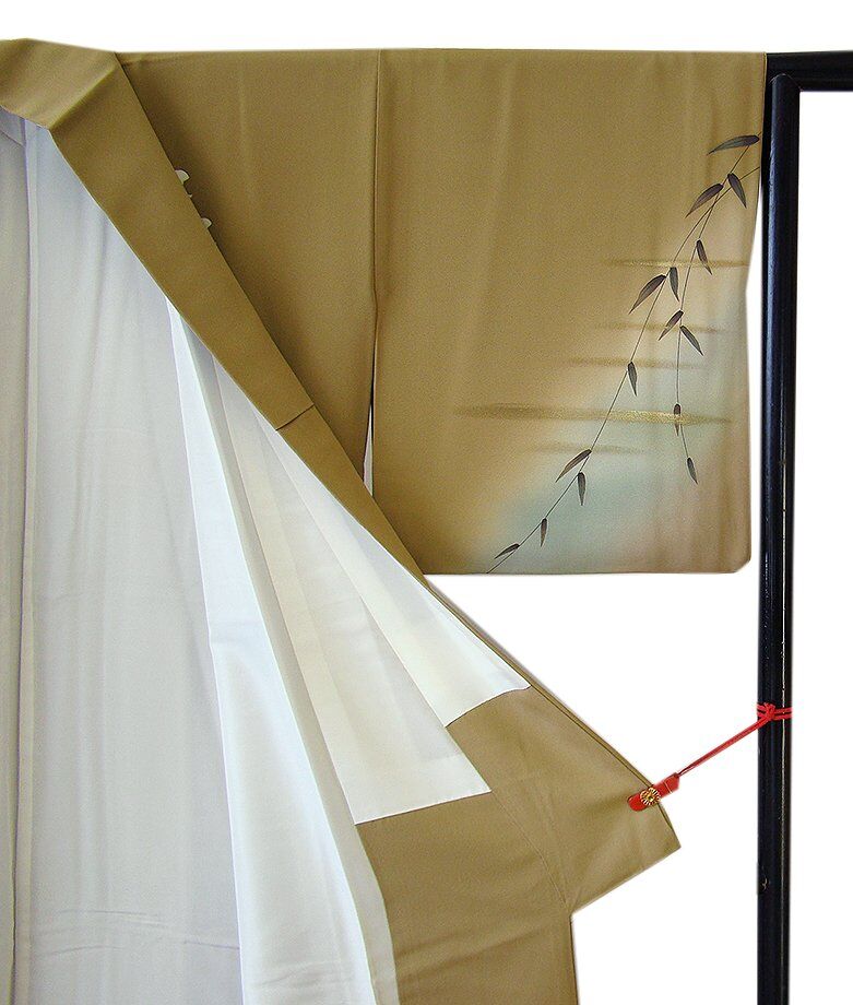 時代屋 裄67.1cm 作家物 一越地 本加工染 附下げ 訪問着 正絹 袷 仕立上り 154cm~160cm 五三桐 I230