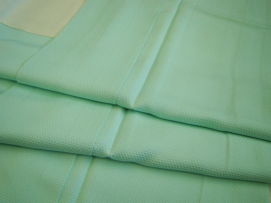 時代屋 裄65.6ｃｍ お茶事 縮緬地 色無地 小紋 正絹 未使用 袷 仕付糸付 152ｃｍ～158ｃｍ M829