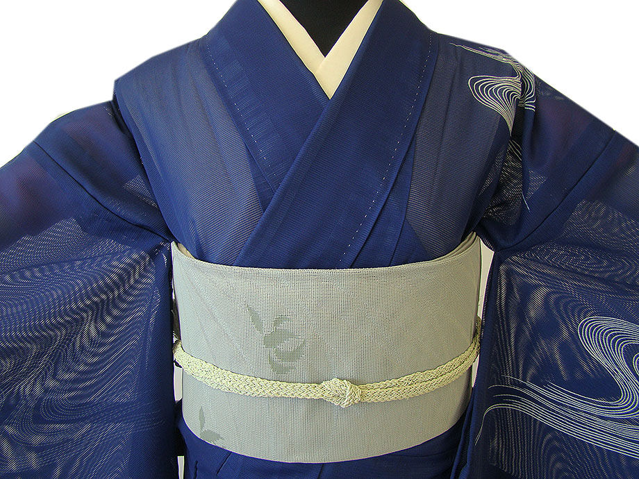 時代屋 裄64.4ｃｍ 夏物 駒絽 ３本絽 附下げ 訪問着 紗 袋なごや帯 帯〆 ３点 セット 正絹 仕立上り 154ｃｍ～160ｃｍ HH1453