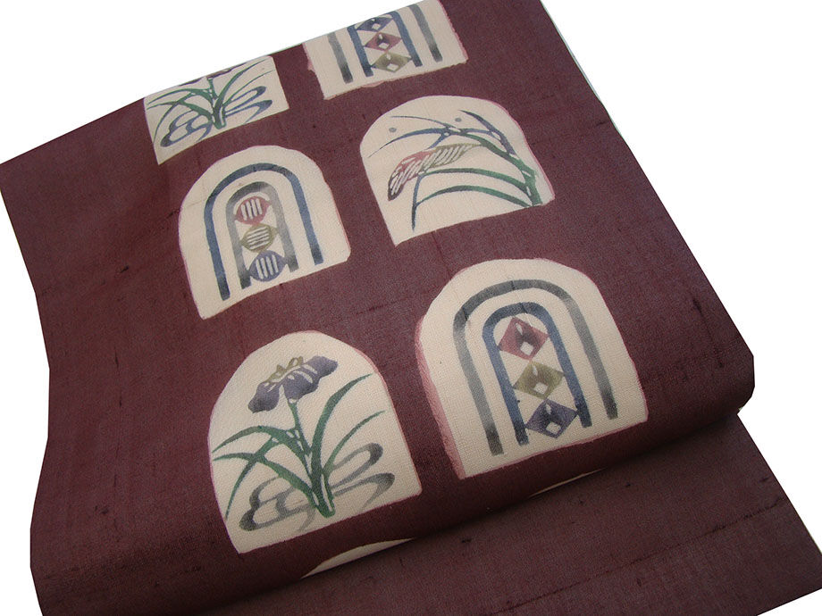 時代屋 夏帯 美品 最適 紬・小紋用 生紬 なごや帯 正絹 未使用 Ns1434