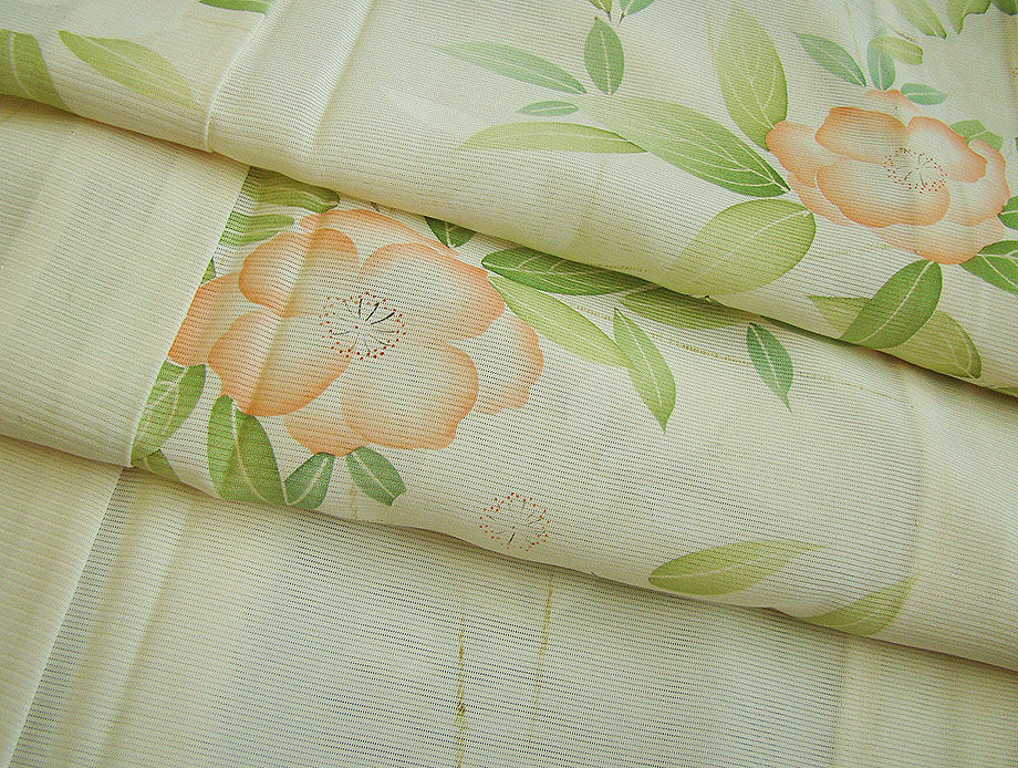 時代屋 裄66.3ｃｍ 夏物 お茶事 駒絽 ３本絽 小紋 正絹 仕立上り 154ｃｍ～160ｃｍ KK598