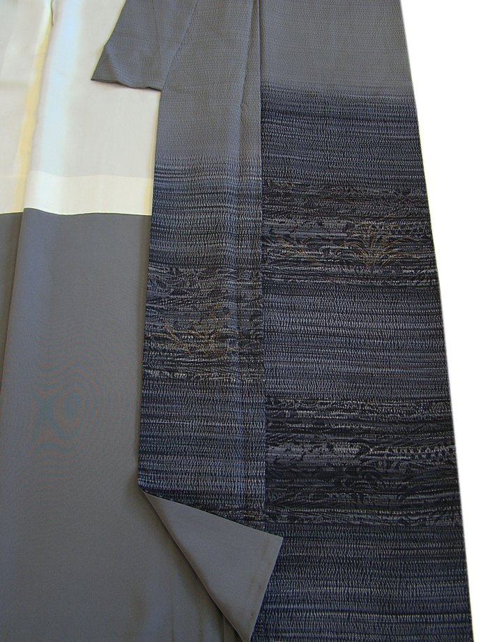 時代屋 裄66.7cm 極上縮緬地 金彩加工染 フクレ織 附下げ 訪問着 正絹 袷 未使用 153cm~159cm I294