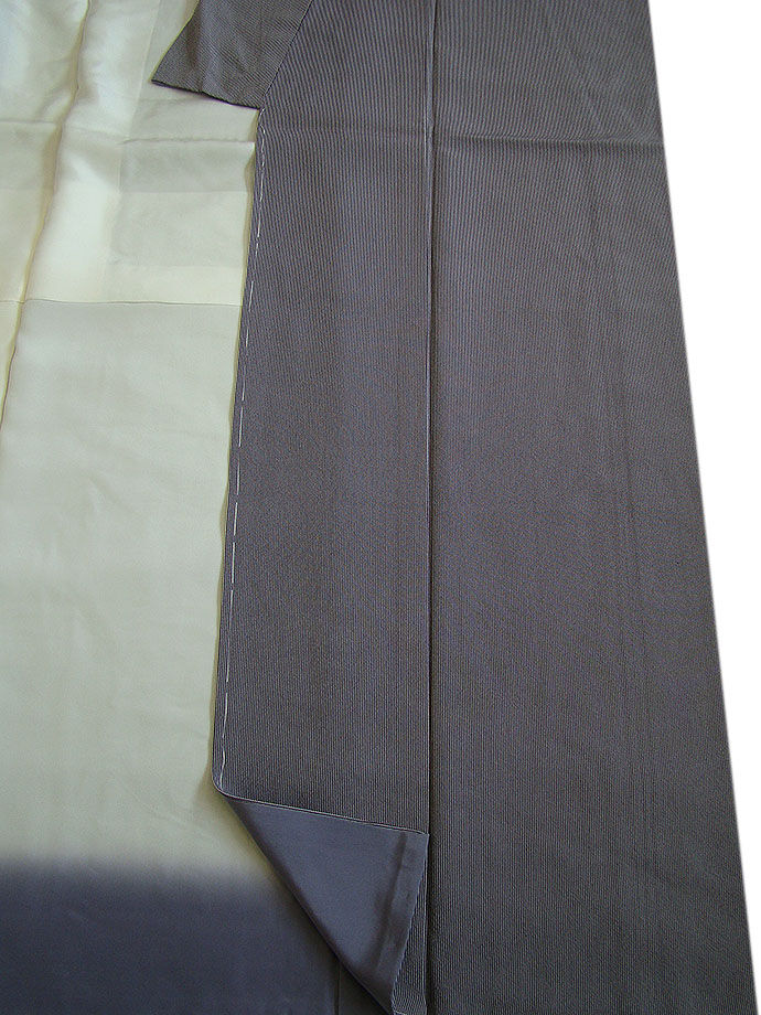 時代屋 裄64.4ｃｍ お茶事 万筋 竜胆色 江戸小紋 正絹 未使用 仕付糸付 袷 150ｃｍ～156ｃｍ KK555