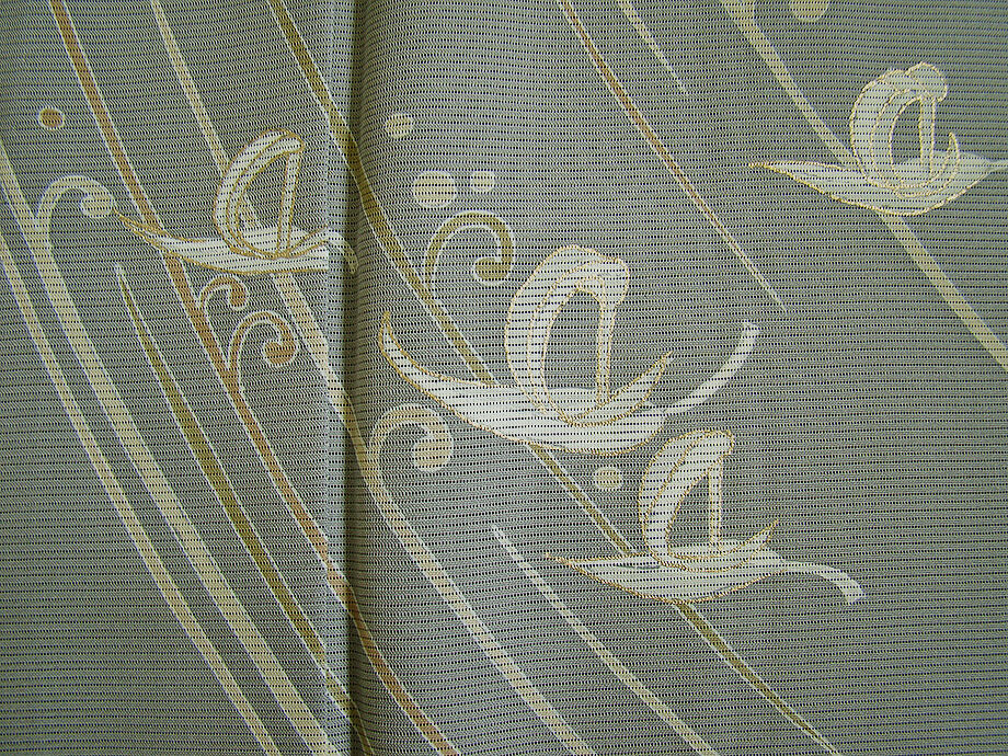 時代屋 裄65.2ｃｍ 夏物 駒絽 ３本絽 金彩加工染 附下げ 訪問着 正絹 仕立上り 剣片喰 152ｃｍ～158ｃｍ HH897