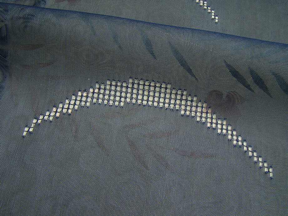 時代屋 裄65.2ｃｍ 珍品 夏物 通好み 二重紗 紺色 透かし織り 附下げ 訪問着 正絹 未使用 仕付糸付 152ｃｍ～158ｃｍ HH941